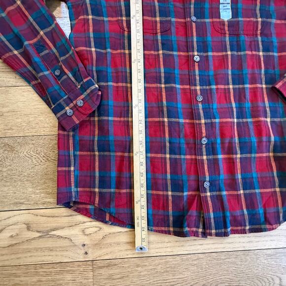 Duluth Trading Free Swingin Flannel Mens XLT SLIM FIT Shirt Red Work Plaid - Picture 7 of 8